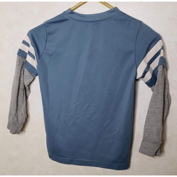 Captain America Boys Blue Long Sleeve With Shield Logo Marvel Size 7 T-Shirt - Picture 2 of 8